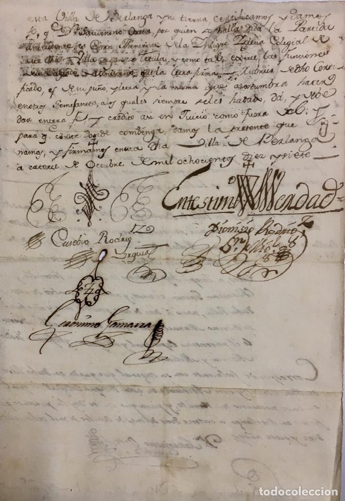 Manuscritos antiguos: DOCUMENTO DE BAUTIZO 1817 BONITAS FIRMAS - Foto 2