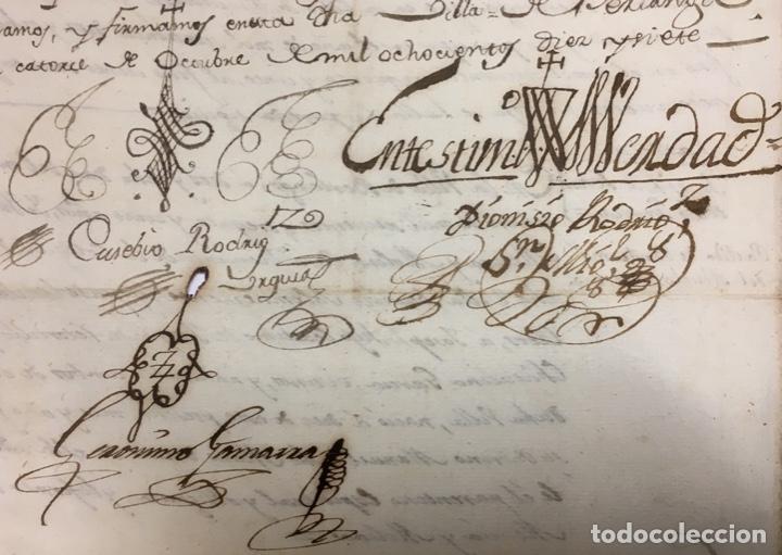 Manuscritos antiguos: DOCUMENTO DE BAUTIZO 1817 BONITAS FIRMAS - Foto 3