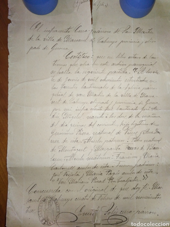 Manuscritos antiguos: Carta certificada junio 1868 la revoluci&oacute;n de 1868 - Foto 1