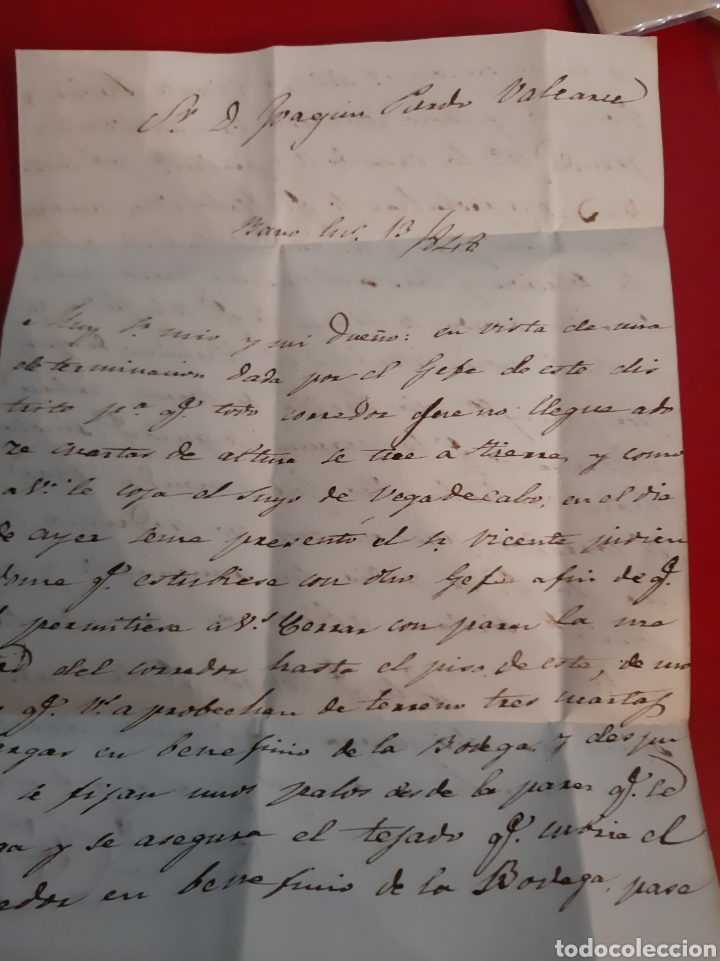 Manuscritos antiguos: 1848 carta antigua Joaqu&iacute;n Pardo - Foto 2