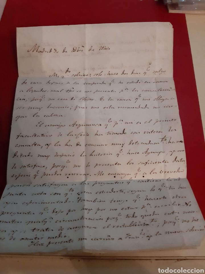 Manuscritos antiguos: 1844 Madrid matasello prefilatelia - Foto 2