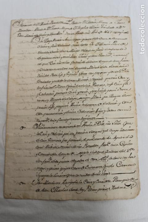 Manuscritos antiguos: TESTAMENTO 1661, EN LA CIUDAD DE LORCA, MURCIA - Foto 2