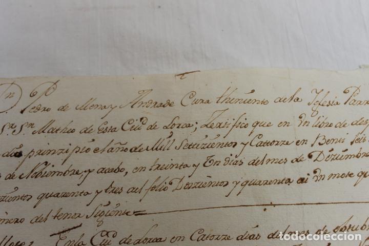 Manuscritos antiguos: TESTAMENTO 1661, EN LA CIUDAD DE LORCA, MURCIA - Foto 3