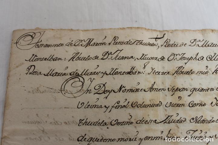 Manuscritos antiguos: TESTAMENTO 1661, EN LA CIUDAD DE LORCA, MURCIA - Foto 1
