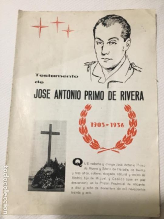 Manuscritos antiguos: Testamento de Jos&eacute; Antonio Primo de Rivera Baleares - Foto 1