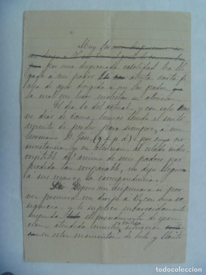 Manuscritos antiguos: CARTA MANUSCRITA DEL SIGLO XIX - Foto 1