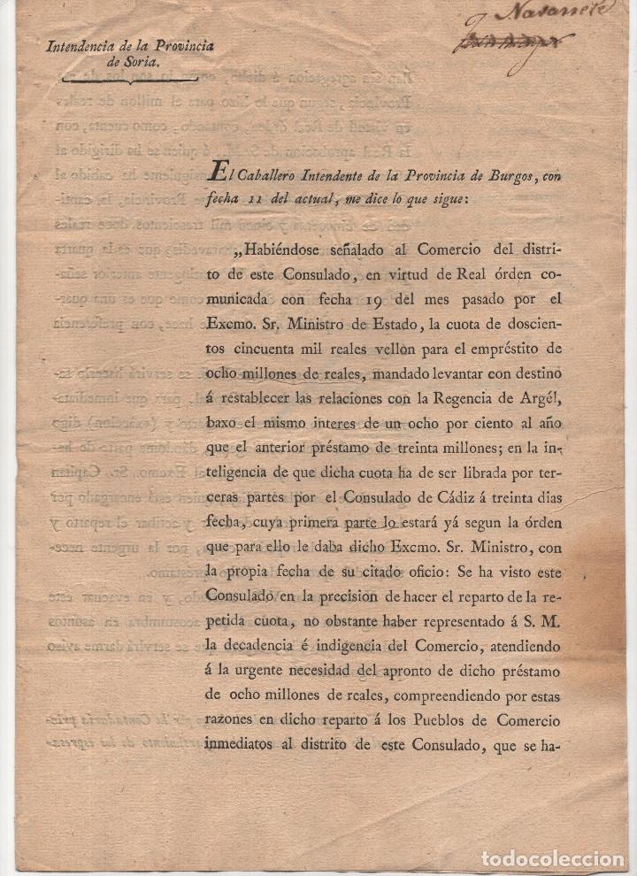 Manuscritos antiguos: SORIA. 1815, COMERCIO DE LOS PUEBLOS DE LA PROVINCIA. - Foto 1
