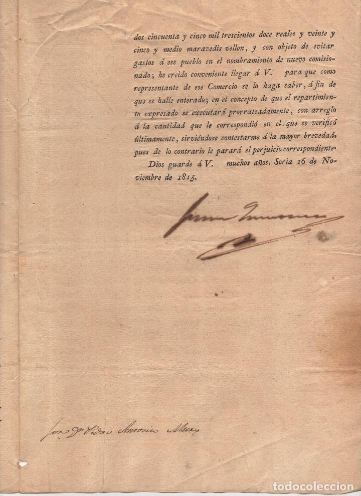 Manuscritos antiguos: SORIA. 1815, COMERCIO DE LOS PUEBLOS DE LA PROVINCIA. - Foto 3