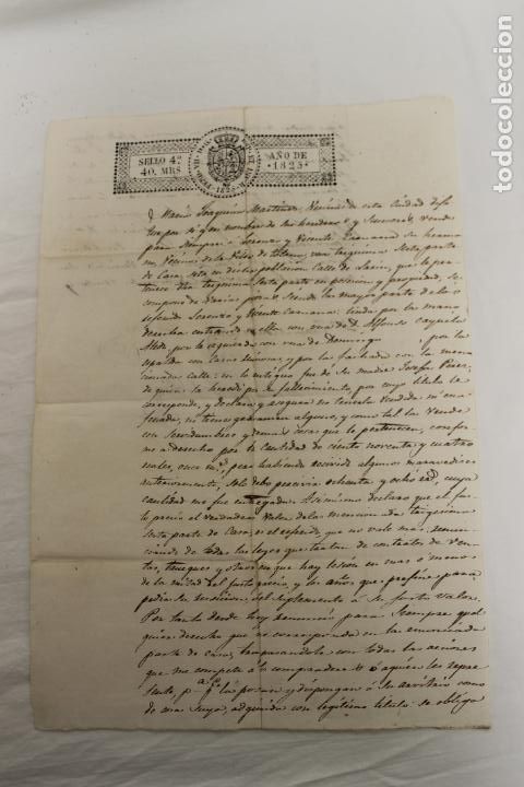Manuscritos antiguos: REPARTO DE BIENES TOTANA, MURCIA SELLO 4&ordm; 40 MARAVEDIES, A&Ntilde;O DE 1825, FERNANDO VII