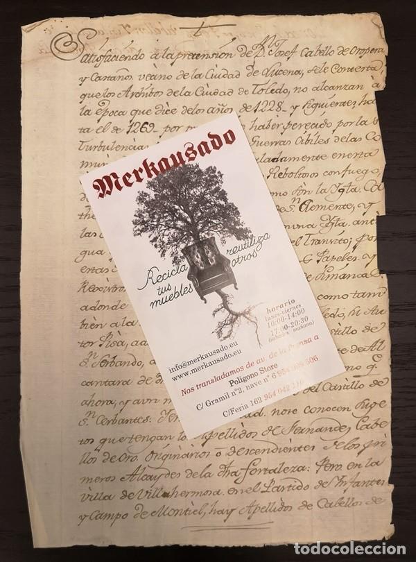 Manuscritos antiguos: Documentos Antiguos Cabellos de Oropesa 1750 - 4&ordm; - Foto 1
