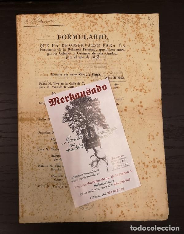Manuscritos antiguos: Documento Roca de Bellera. A&ntilde;o 1817 - Foto 1