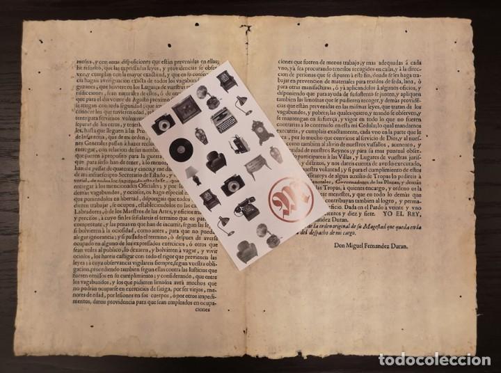 Manuscritos antiguos: Documento A&ntilde;o 1717 Orden Real - Foto 2