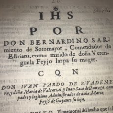 Manuscritos antiguos: CIRCA 1630 . DESTRIANA, LEÓN. GALICIA. BERNARDINO SARMIENTO DE SOTOMAYOR, COMENDADOR DESTRIANA.. Lote 198083141