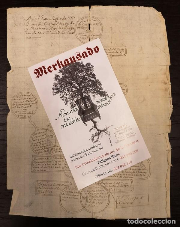 Manuscritos antiguos: Documento A&ntilde;o 1752 genealog&iacute;a de Juan de Castro Hurtado - Foto 1