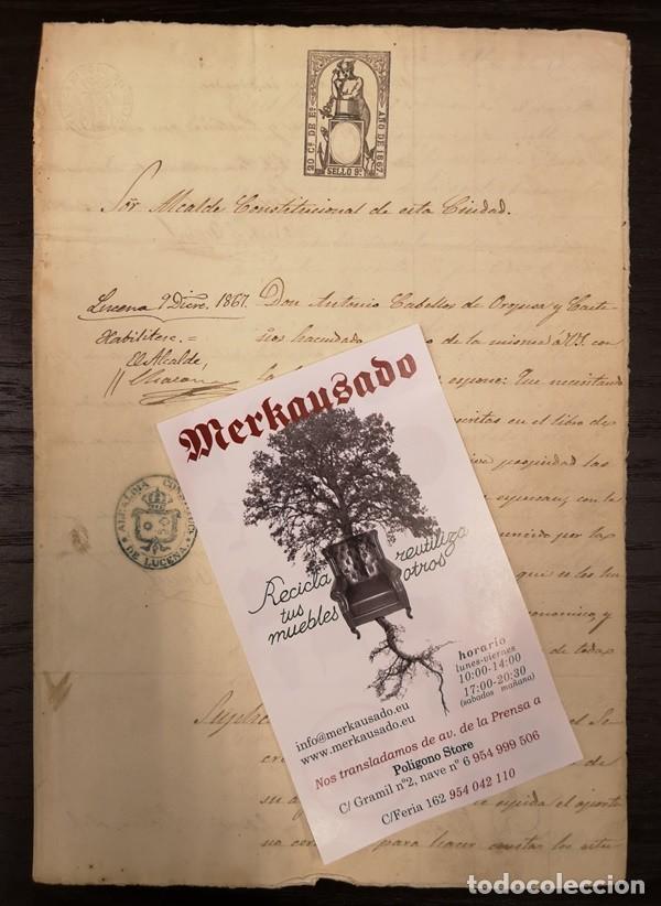Manuscritos antiguos: Documento A&ntilde;o 1867. Manuscrito - Foto 1