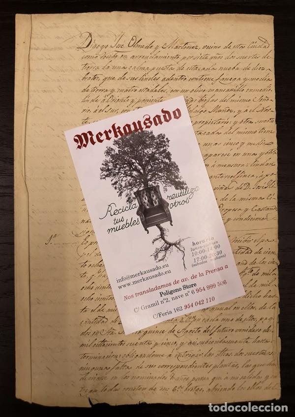 Manuscritos antiguos: Documento A&ntilde;o 1848. Contrato de Arrendamiento - Foto 1