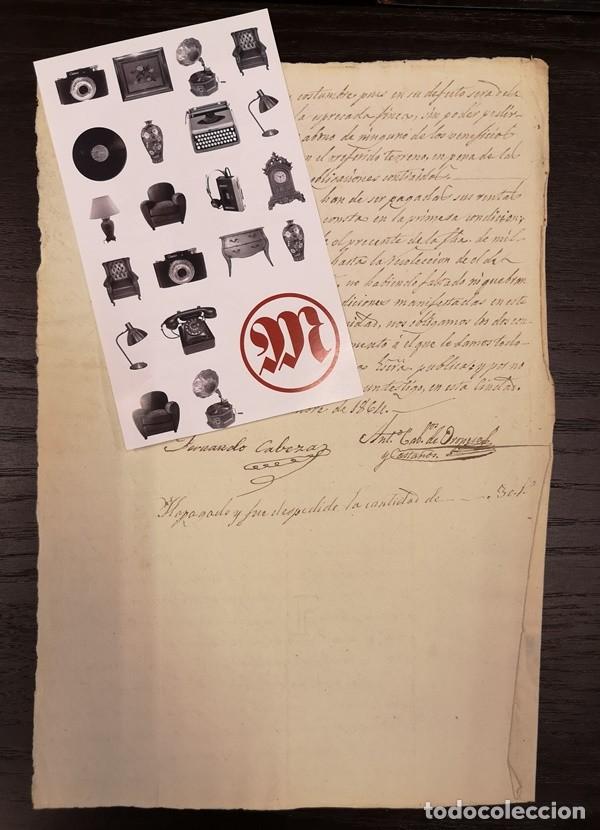Manuscritos antiguos: Documento A&ntilde;o 1864. Contrato de compraventa - Foto 2