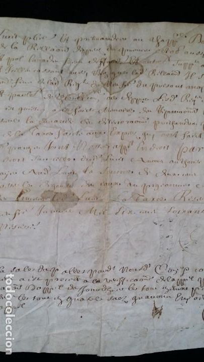 Manuscritos antiguos: Manuscrito de 1660, pergamino, varias firmas - Foto 6