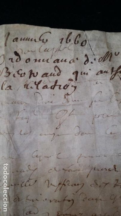 Manuscritos antiguos: Manuscrito de 1660, pergamino, varias firmas - Foto 10