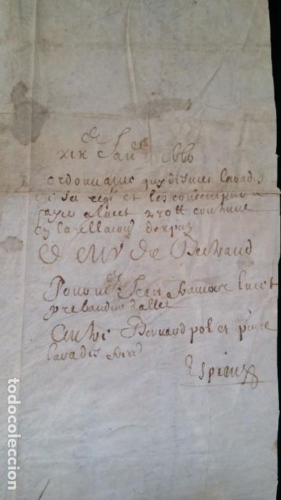 Manuscritos antiguos: Manuscrito de 1660, pergamino, varias firmas - Foto 12