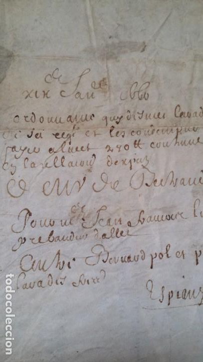 Manuscritos antiguos: Manuscrito de 1660, pergamino, varias firmas - Foto 13