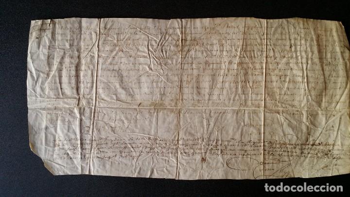 Manuscritos antiguos: Manuscrito de 1660, pergamino, varias firmas - Foto 1
