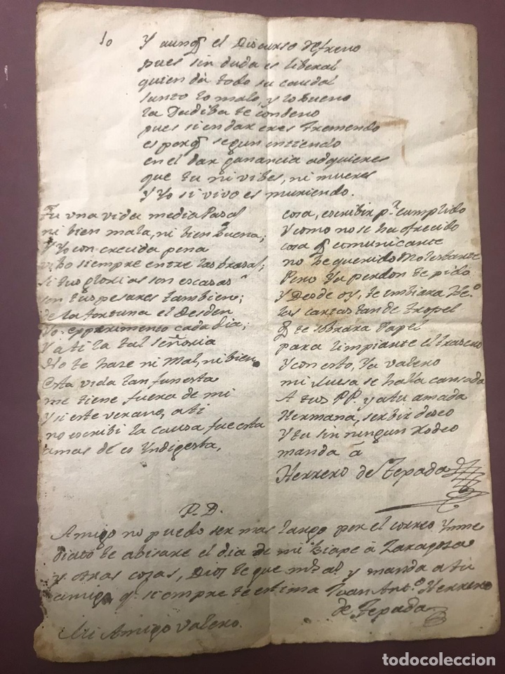 Manuscritos antiguos: 1786 - Manuscrito - Arag&oacute;n. Calanda - Paniza - Foto 3