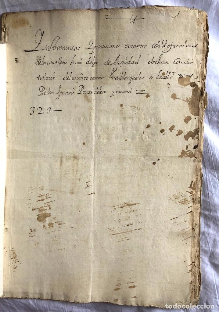 Manuscritos antiguos: RECOPILACION DE PROVISIONES TOCANTES A CABALLEROS HIJOSDALGO DE JAEN. SIGLOS XVI Y XVII. Lote 199805347