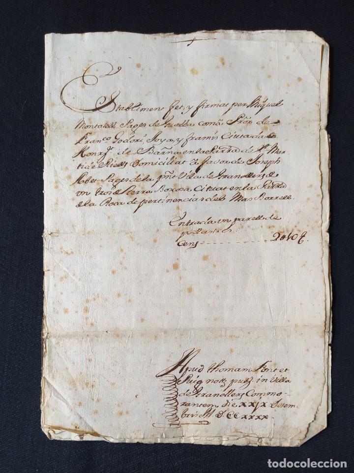 Manuscritos antiguos: MANUSCRITO COMPRA VENTA 1740 ESCRITO EN CATALAN Y LATIN - Foto 1