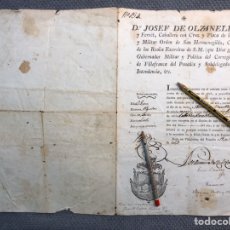 Manuscritos antiguos: VILLAFRANCA DEL PENADES (BARCELONA) DOCUMENTO NOTARIAL CONCESIÓN LICENCIA DE CAZA (A.1812). Lote 200595727