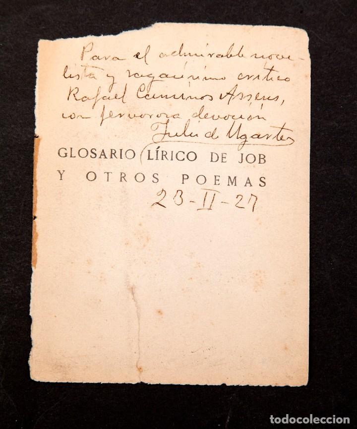 Manuscritos antiguos: JULIO DE UGARTE - DEDICATORIA AUTOGRAFA - 1927 - Foto 1