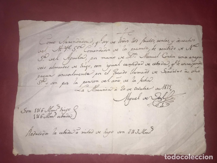 Manuscritos antiguos: Arag&oacute;n. Feudo de Se&ntilde;orios - A&ntilde;o 1815 - Foto 1