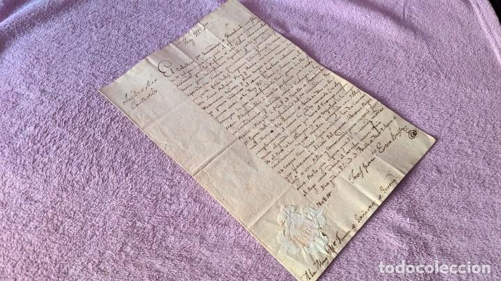 Manuscritos antiguos: DOCUMENTO ORIGINAL DE HOSTALRICH, ARENYS DE MAR SAQUEO BODEGA 1808 SELLO EN SECO - Foto 1