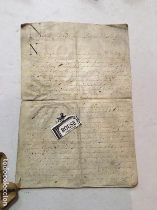 Manuscrits anciens: (M) BARCELONA 1692 - ANTIGUO MANUSCRITO SOBRE PERGAMINO 4 p&aacute;g. GRAU DE Dor a GERONI ROQUER EN 1692