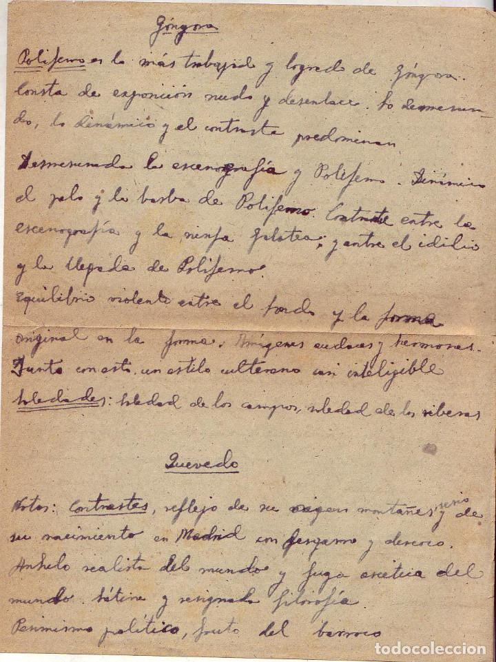 Manuscritos antigos: Dos cuartillas manuscritas por ambas caras en papel mediocre, ca. 1942 de Guillermo D&iacute;az Plaja