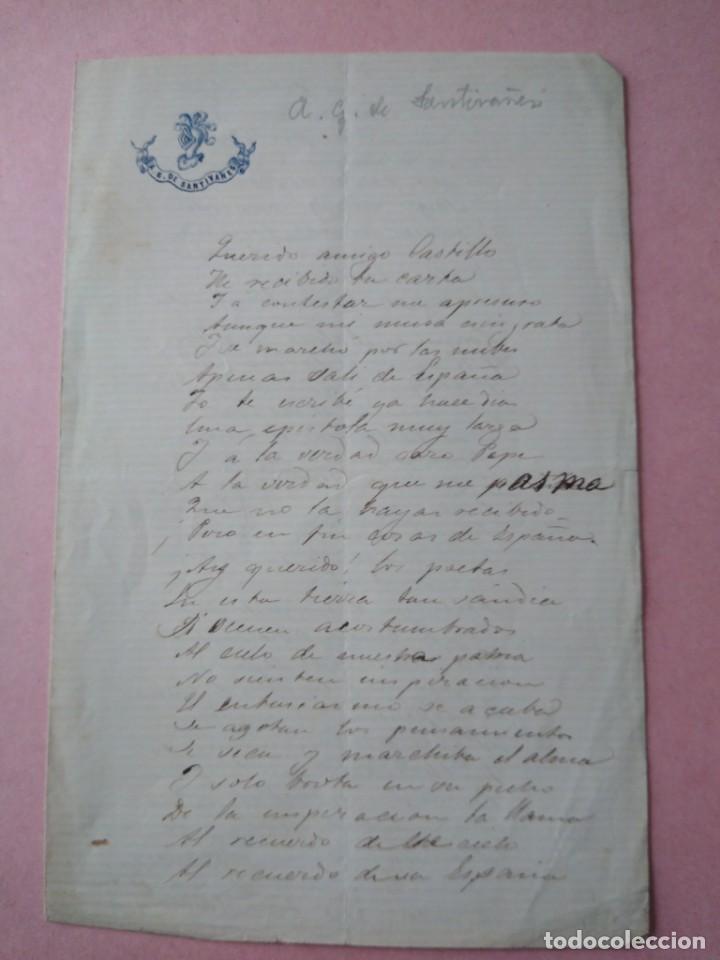 Manuscrits anciens: Documento manuscrito del escritor Don Arturo Gil de Santiva&ntilde;es.