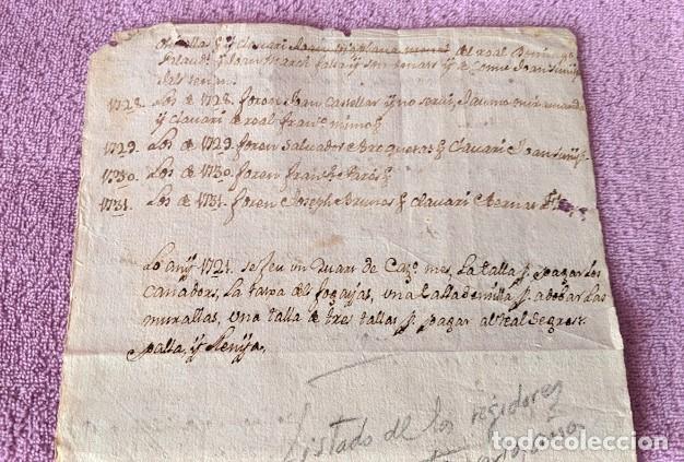 Manuscritos antiguos: LISTADO DE LOS REGIDORES DEL CALDES DE MONBUI DE 1720 A 1731 - Foto 2