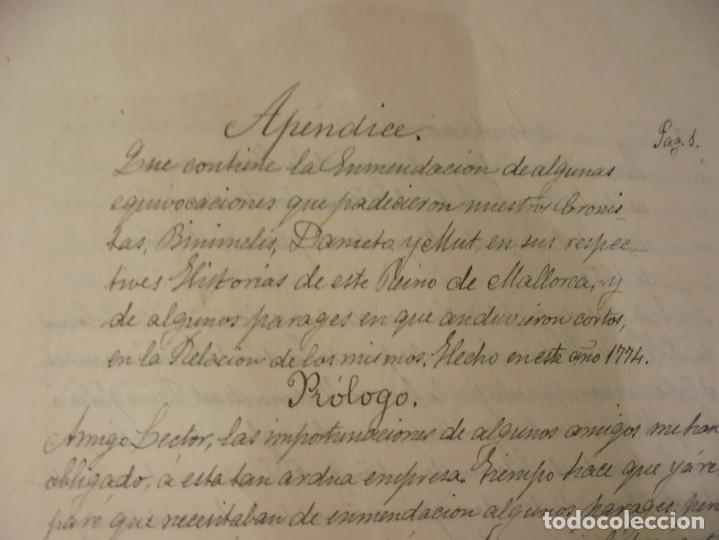 Manuscritos antiguos: MANUSCRITO. BALEARES. GUILLERMO TERRASA. 1774 - Foto 1
