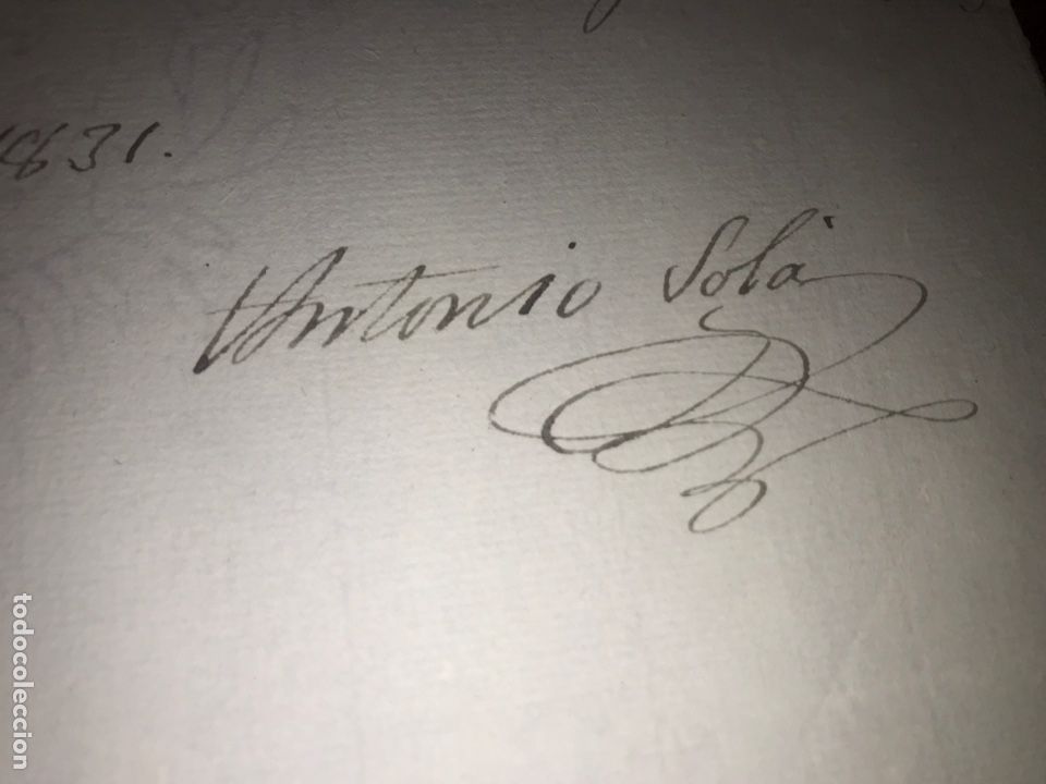 Alte Manuskripte: CERTIFICADO DE ANTONIO SOL&Aacute; (IMPORTANTE ESCULTOR) A MART&Iacute;N L&Oacute;PEZ AGUADO (IMPORTANTE ARQUITECTO).