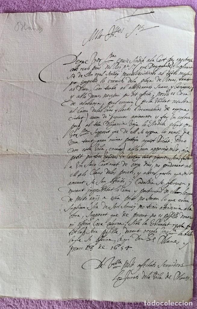 Manuscritos antiguos: MANUSCRITO ORIGINAL DE BLANES 1654 - Foto 1