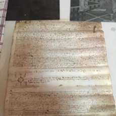 Manuscritos antiguos: (M) REUS - ANTIGUO DOCUMENTO MANUSCRITO MEDIEVAL ESCRITO SOBRE PERGAMINO - ORIGINAL DE LA ÉPOCA