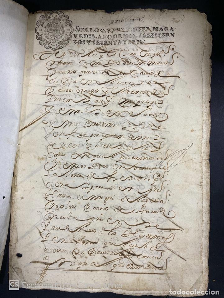 Manuscritos antiguos: &Eacute;CIJA, 1666. DOCUMENTO DE VENTA DE TIERRA. LEER. - Foto 2