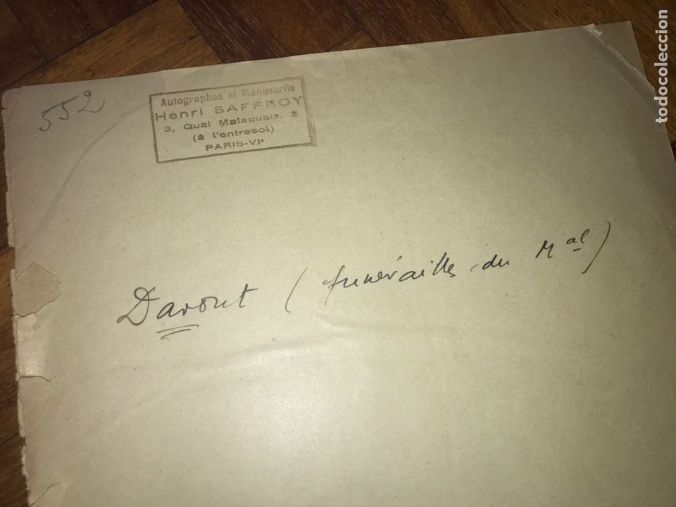 Manuscritos antiguos: FUNERAILLES MAR&Eacute;CHAL DAVOUT. CONJUNTO 15 DOCUMENTOS FUNERALES DEL MARISCAL. 1823 - Foto 8
