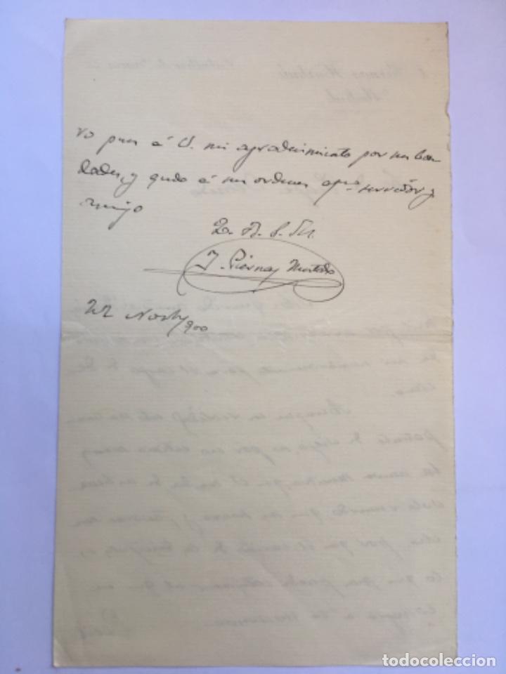 Manuscritos antiguos: CARTA MANUSCRITA PIERNAS HURTADO 1900 - Foto 1