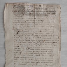 Manuscritos antiguos: ANTIGUO DOCUMENTO SELLO CARLOS IV 1807 40 MARAVEDIS. Lote 206419833