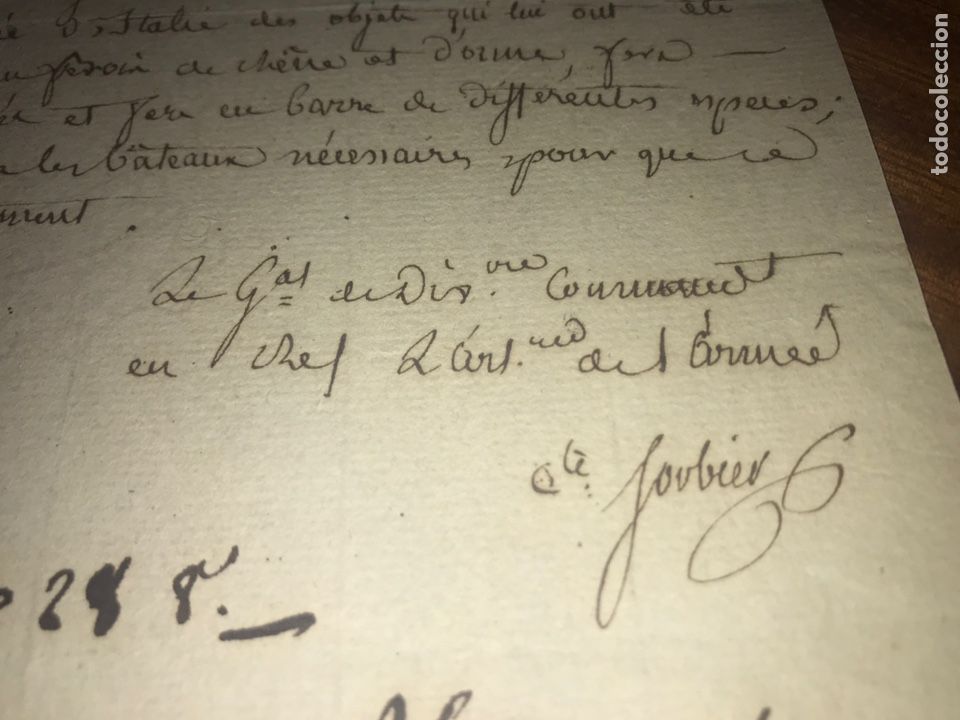 Manuscritos antiguos: C. 1805. CARTA CONDE IMPERIO. SORBIER INFORMA MOVIMIENTOS ARMADA ITALIA COMPA&Ntilde;&Iacute;AS CABALLO.