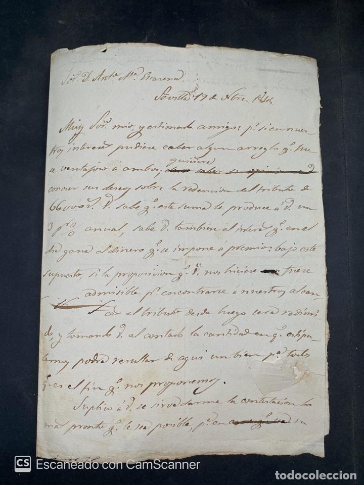 Manuscritos antiguos: HOJA CON SELLO DE 1844. 4 MARAVEDIS. ISABEL II. - Foto 4