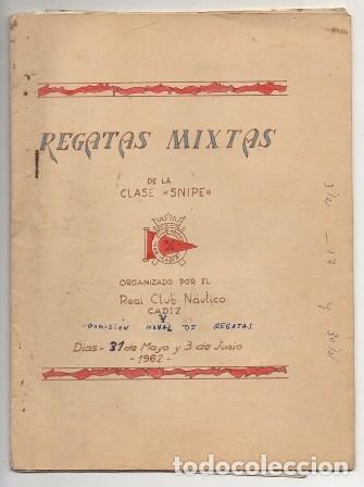 Manuscritos antiguos: REGATAS MIXTAS DE LA CLASE SNIPE MAYO-JUNIO 1962. (EJEMPLAR MANUSCRITO). A-CA-2797 - Foto 1