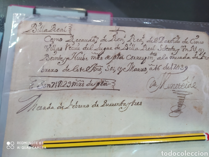 Manuscritos antiguos: Documentos 1743 - Foto 1