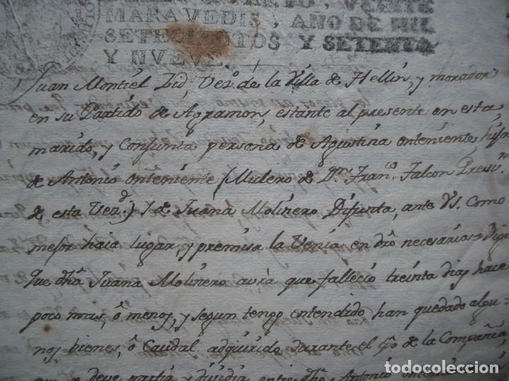 Manuscritos antiguos: Documento manuscrito de1779 referente a Hell&iacute;n, Albacete - Foto 10